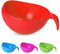 KSJONE Heavy Duty Rice Washer Strainer Colander Washing Bowl with Handle Vegetable/Rice Washer Strainer for Cleaning Fruits, Vegetables, and Beans 2.1 Qt (2L) (Red)