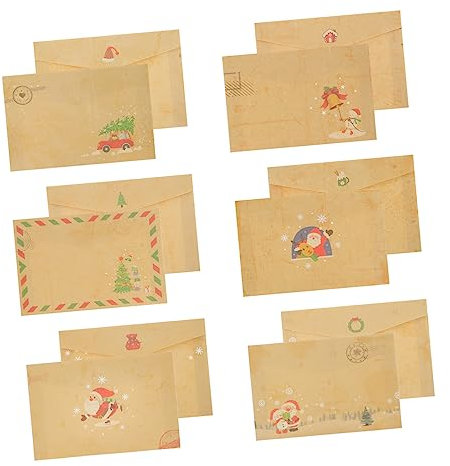 Ciieeo 24 Stück Briefumschläge Für Weihnachtseinladungen Weihnachtsumschläge Weihnachtsbriefumschläge Hochzeitseinladungen Geschenkumschläge Vintage-Umschläge Grußkarten Cover