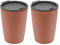 Magu 2er Set Natur-Design Trinkbecher Coffee to Go Rot ca. 310 ml aus einem Polymer aus natürlichen Materialien Mehrwegbecher Kaffeebecher