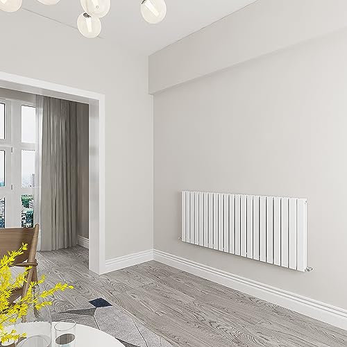 Skybathroom | 600x1428mm Horizontal White Flat Double Panel Central Heating Radiator