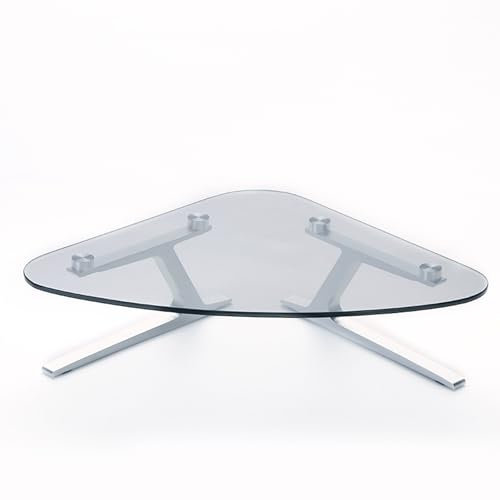 TUJOBA Eck Monitorständer Monitorständer aus Gehärtetem Glas für Schreibtischecke, Klarer Kleiner Eckbildschirm-Display-Riser, Bürozubehör für Laptop/Imac/TV-Monitor