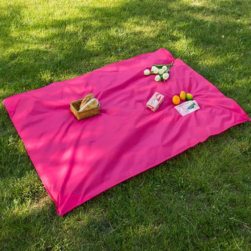 FANSU Wasserdicht Strandmatte, Einfarbig Picknickdecke Große Picknickdecke, Stranddecke Sandfrei, Waschbare Stranddecke für Strand, Picknick, Camping (Rosa,140x200cm)