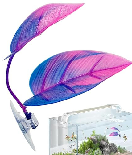 Hamac à poissons, feuilles de poisson Betta, décorations pour petits aquariums, feuilles de poisson, d'aquarium vivantes avec ventouse, décoration d'aquarium pour plie, poisson clown