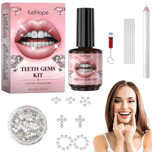 Tooth Gems DIY Kit - Removable Teeth Gems with Glue - Add Glamour to Your Smile