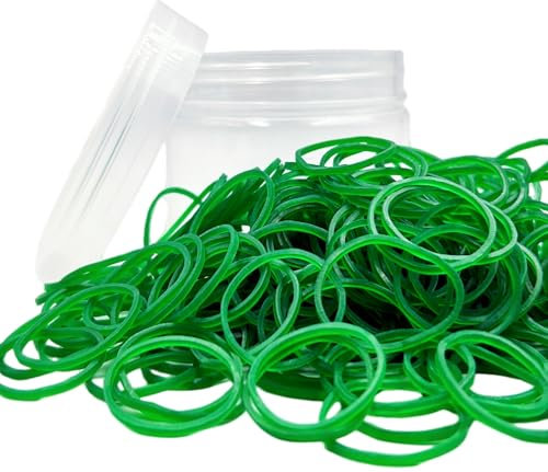 Gummibänder Grün, Größe 10, Gummiband 2,5 cm, elastisches Gummiband, kleine Gummibänder für Büro, Schule, Zuhause, Schreibwaren