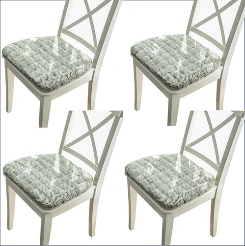 Juego De 1/2/4 Cojín para Silla de Cocina, 40x38cm/40x42cm/43x45cm con Antideslizante, cojín de Asiento Suave para Comedor,Taburete, jardín, Interior, Exterior, hogar,Coche(F8,4PCS_43X45CM)