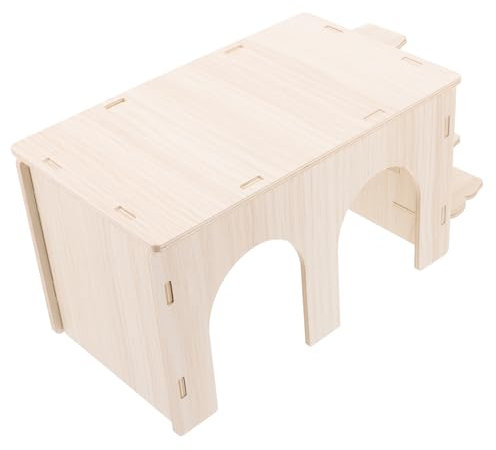 Yardwe Kleintier-holzhaus Mit Rampe Robustes Hamsterversteck Und Spieltunnel Wohnliches Nager-schlafhaus Für Meerschweinchen Kleine Hamster Dekoratives Und Langlebiges Nagerdomizil