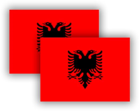 Bandiera dell'Albania, bandiera 90 x 150 cm, bandiera grande con passante, per albero e cordini, bandiera leggera, bandiera per sport, calcio, edifici (Albania 2 pezzi)