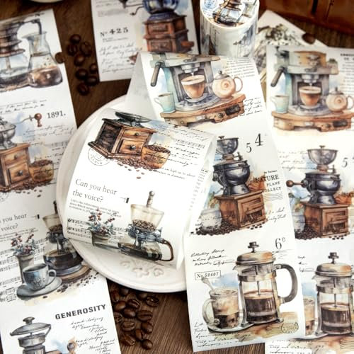 Arpaper 6 Rolls Scrapbooking Stickers Zubehör Set,Vintage architecture Aesthetic Washi Tape Stickers,Decorative for Journal,Bullet Journal Zubehör,Laptop,Photo Album(vestige Journey Series)