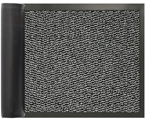 Door Mats Indoor 50cm x 80cm Grey, Washable indoor Outdoor Rugs Matts, Heavy Duty Non-slip Entrance Mat, Super Absorbent Front Door Mat Kitchen Hallway Bath Barrier Rugs (Grey & Black, 50 x 80 cm)