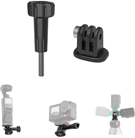 CERFFOOL Adattatore di montaggio a slitta fredda da 1/4 per DJI Osmo Action 5 Pro/4 GoPro HERO 13/12 Nero Supporto regolabile per Insta360 GO 3S/3 Ace Pro 2 Adattatore treppiede per accessori per