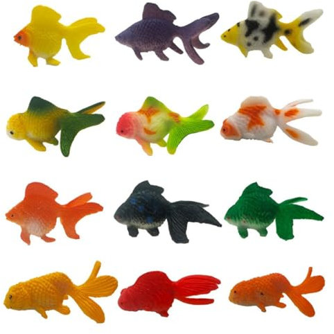 SGERUFZ 12 pièces Décors Flottantes Poissons Artificiels pour Aquarium Poisson en Plastique Petit Faux Poisson Ornement d'Aquarium Flottant en Mouvement Petits Poissons Tropicaux