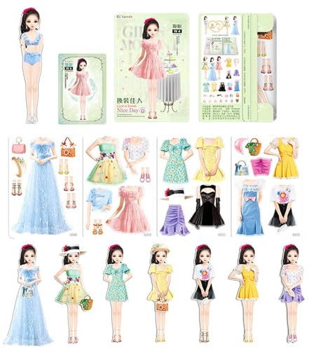 Puppen zum Anziehen, magnetisch – Kostümkleid, das so aussieht, als würde man Puppen aus Papier spielen | Puzzles für Kleidung, magnetisch, kreative Mode, Verkleidung für Geburtstag, Tag der