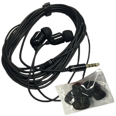 Extra Long Wired Headphones - 3 Meters Wired Earphones with Microphone, In-Ear Headphones with Noise Cancelling for Audio Devices, Computers, Phones, Music and Calls