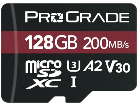 Carte mémoire ProGrade Digital microSDXC UHS-I V30 Strontium (128 Go)