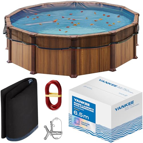Yankee - Runde Pool Laubschutznetz 720 cm, 0,4 cm Masche, Schutznetz für Aufstellpools, hält Blätter & Schmutz fern, reißfeste Anti-Verstopfungs-Mesh