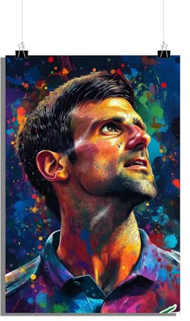 25 Artstreet - Novak Djokovic Poster - Portraitplakat - Hausplakat - Tennis Poster - Wandposter – Hochwertige Plakat & Kunstdrucke – Ohne Rahmen – Posterästhetik - Papier Material - 30x40cm