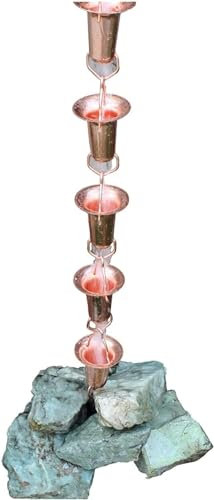 KJoBDwz Dekorative Regenketten Japanische Regenkette, Kupfer-Regenkette, Tempelgarten-Entwässerungskette, Fallrohr-Verlängerungsstück, 2,6 m