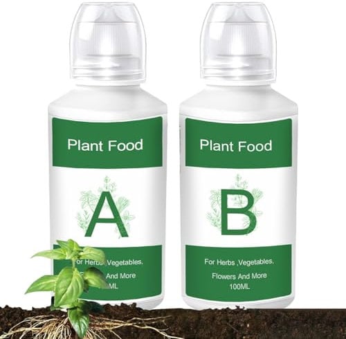 Hydroponics Nutrients A & B, Hydroponic Liquid Plant Food A & B Nutrients, Natural Fast Thriving Sustainable Low-Maintenance Nutrients, 100ml Hydroponic System Accessory For Indoor Plants