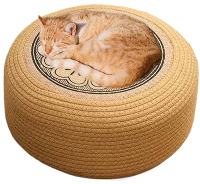 zwxqe -Kissenhocker, Rattan-Ottomane, wasserdichter Outdoor-Fußhocker, handgewebtes Tatami-Kissen, vielseitige Sitzgelegenheit für Garten, Deck, Pool und Küstenwohnräume