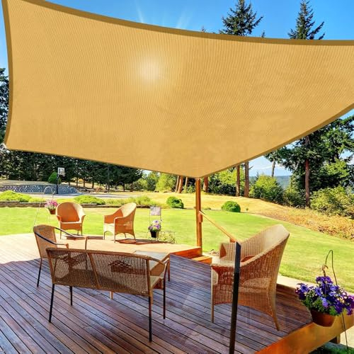 Sun Shade Sail, 3m x 3m Rectangle Sunscreen Awning Canopy, Waterproof Sails for Outdoor Garden Patio Party, 95% UV Block Sail Shades With Free Rope