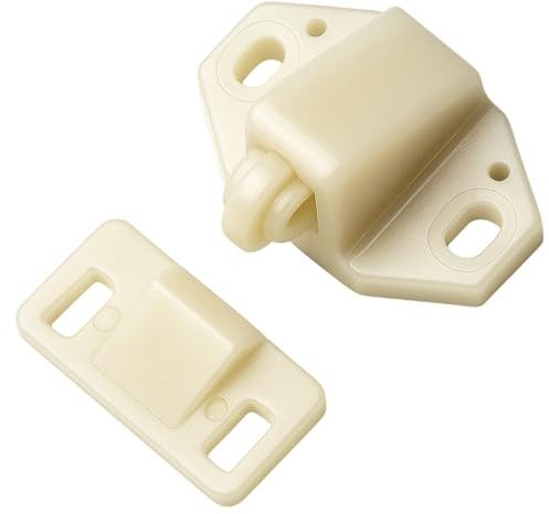 White Marine Boat Ball Catch Door Cupboard – Spring Back Plates Roller Latch Plastic Catches Cabinet Hardware and Furniture Double Latches Interior Doors Small Arrowhead Catch