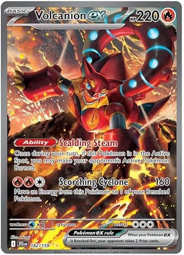 Volcanion ex 182/159 Special Illustration Rare Pokemon Card | Journey Together Set | Scarlet & Violet Series | Titan Authenticated
