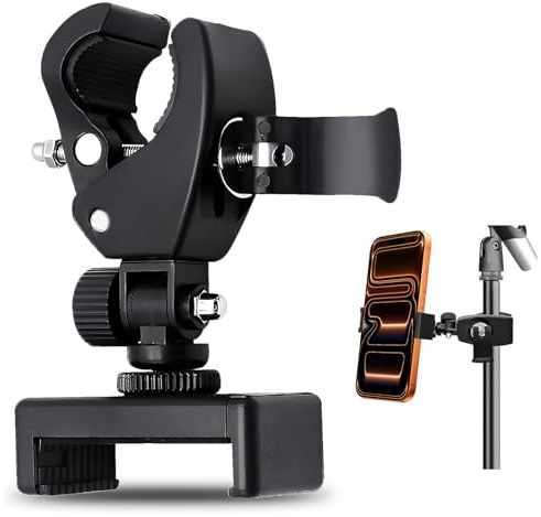 Tarqite 1Pcs Phone Holder for Mic Stand 360° Rotation Adjustable Clamp Mount Compatible with Most Phones and Tripods,for Live Streaming, Video Shooting, Traveling