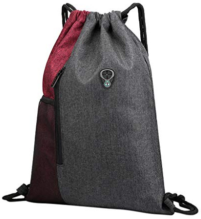 Unisex-Bundle-Rucksack Aus Seil, Lässig, Modisch, For Strand, Schule, Sport, Reisen, Kleiner Netzrucksack(Wine)