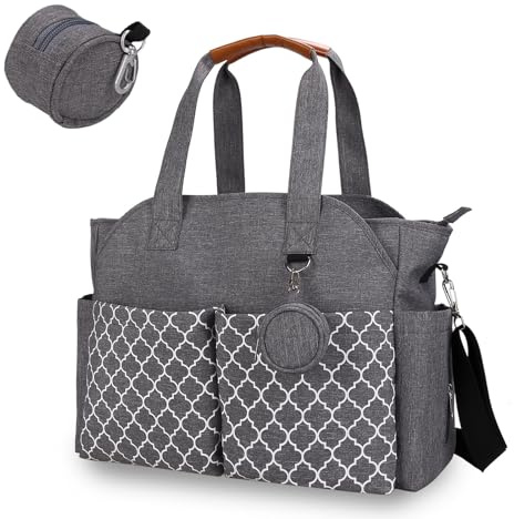 Guyisile Sac à Langer Bébé Multifonction, 13 Poches Grande Capacité, Sac Maternité Imperméable Bandoulière, Sac pour Poussette avec Trousse Tétine, Sac de Voyage pour Maman et Papa