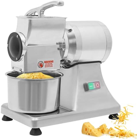 550W Grattugia Elettrica, 40 kg/h Grattugia Professionale Con Contenitore In Acciaio Inox, Macchina Da Tavolo Per Tritare Formaggio, Verdure, Noci E Pane