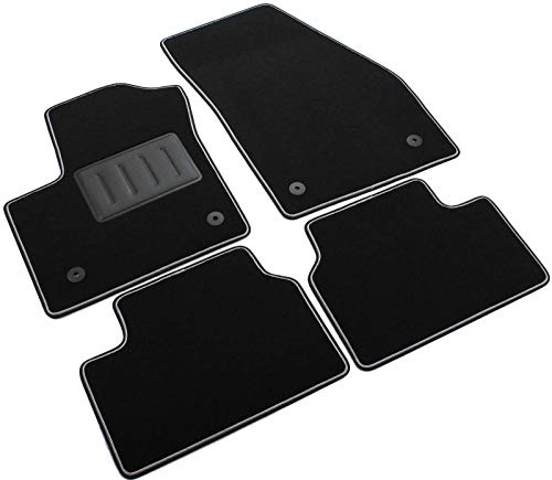 Il Tappeto Auto SPRINT03409 AutofuÃŸmatten aus Teppichstoff, schwarz, rutschfest, zweifarbiger Rand, Absatzschoner aus Gummi, für Meriva B