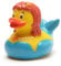 Duckshop I Meerjungfrau Badeente I Mermaid Quietscheente I L: 8 cm I inkl. Gummienten-Schlüsselanhänger im Set I Geschenkn für Mädchen