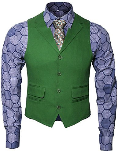 Nofonda Costume da Clown, Camicia, Gilet, Cravatta, Casual Slim Fit per Halloween, Cosplay, Natale (XXL, Tuta