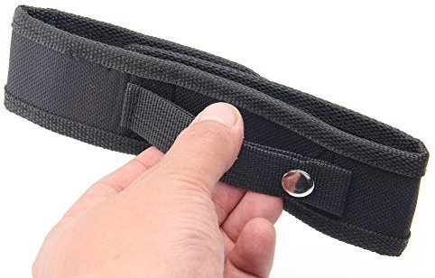 Nylon Torch Pouch Clip, Portable Flashlight Holster Holder Black 4×18cm