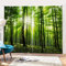 SK Studio 2er Set Verdunklungsvorhang Blickdicht Vorhang Wasserdicht mit Waldlandschaft Baumpfad Blauer Ozean Muster für Schlafzimmer Wohnzimmer Stil 13, 180x250cm