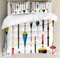 ABAKUHAUS Angeln Theme Bettbezugs Set Für Doppelbetten, Bunte Rods Muster, Milbensicher Allergiker geeignet mit Kissenbezügen, 200 x 200 cm, Mehrfarbig Braun