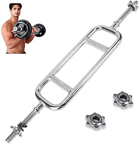 jxgzyy Trizeps-Hantelstange, 86 cm Langhantelstange, EZ Curlstange, solide Hammercurl, Trizeps-Langhantelstange für 2,5 cm Hantelscheiben, Loch, Heim-Fitnessübung mit 2,5 cm Drehverschlussverschlüssen