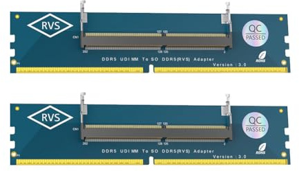 Generchin 2PCS Adaptateur RAM So DDR5 pour Ordinateur Portable vers DDR5 U-DIMM, Carte de Test de Mémoire pour Ordinateur Portable So-DIMM vers DIMM de Bureau.