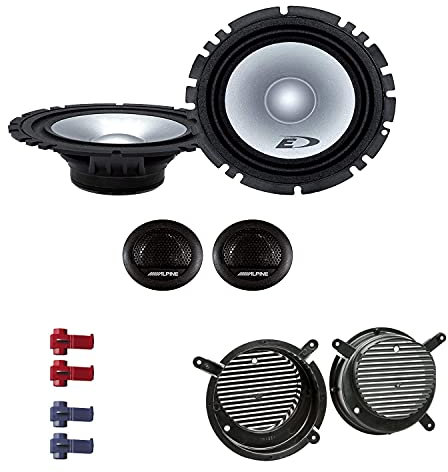 Alpine SXE 1750S Auto Lautsprecher Boxen mit Einbauset passend für Mercedes SLK-Klasse (R170) 1996-2004 Türen vorne 560 Watt 16,5 cm 2 Wege Kompo