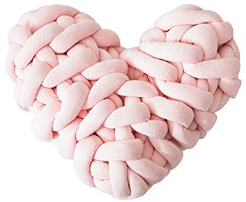 Gyrohome, cuscino annodato a forma di cuore, arancione rosa, morbido e liscio, utilizzato per camera da letto, soggiorno, divano letto