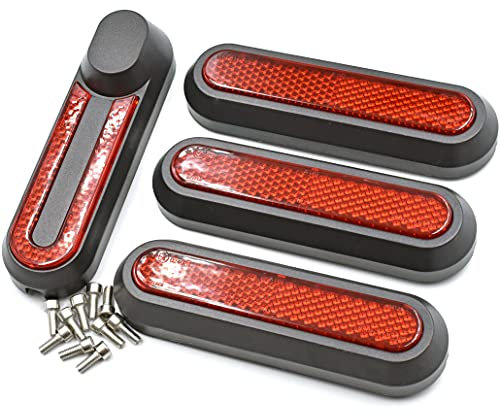 myBESTscooter - Kit de Cubierta de Rueda Lateral con reflectores para Patinete eléctrico Xiaomi M365 Pro 1S Essential Pro2 Mi3 (Reflector Rojo)