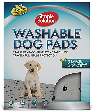 Simple Solution Waschbare Trainings- und Reise-Hundekissen, wiederverwendbare Hundekissen, saugfähig und geruchshemmend, 2er-Pack