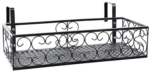 YXSH Mensola per Ringhiera per Vaso di Fiori per Balcone, Mensola per Ringhiera per Piante da Balcone in Metallo da Appendere per Fioriera, Mensola per Fioriera Sospesa in Ferro
