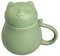 Hanbosym Keramik Teetasse mit Teesieb und Deckel (13.5oz), Teebecher mit süßem Katzen Design, Filter zum Einweichen von losem Blatt, Geschenk für Urlaub, Geburtstag, warmes Haus (Grün)
