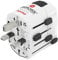 Hama Reiseadapter weltweit (Reiseadapter universal für mehr als 150 Länder, Typ G/Typ B/Typ I/Typ J/Typ L/Typ N, für Geräte mit Steckertyp C, E und F, Schutzkontakt, austauschbare Sicherung) weiß