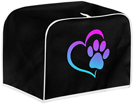 Uourmeti Heat Dog Paw Toaster Covers 4 Slice Wide Slot Kitchen Over Dust Cover Medium Bread Maker Cover Dustproof Toaster Accessories for Women Holiday Gifts