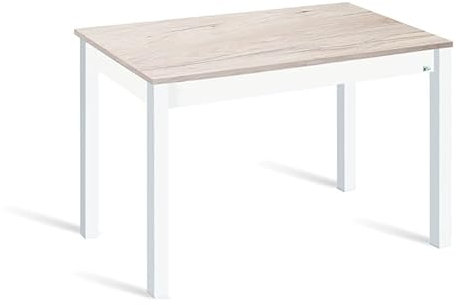Portus| Mesa de Cocina Fija 100x60 Aurora con Patas en Blanco