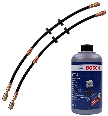 ATEC Germany 2x Bremsschlauch vorne Länge 522mm, 1x 500 ml Bremsflüssigkeit Brake Fluid DOT-4