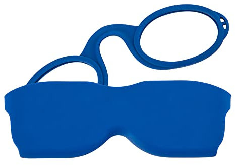 MMOWW Lesebrille mit Universal Kompaktetui für Damen und Herren, Ultraleichtes Mini Nose Clip leichte Brillen Rutschfest Lesehilfe (Blau, +2.0)